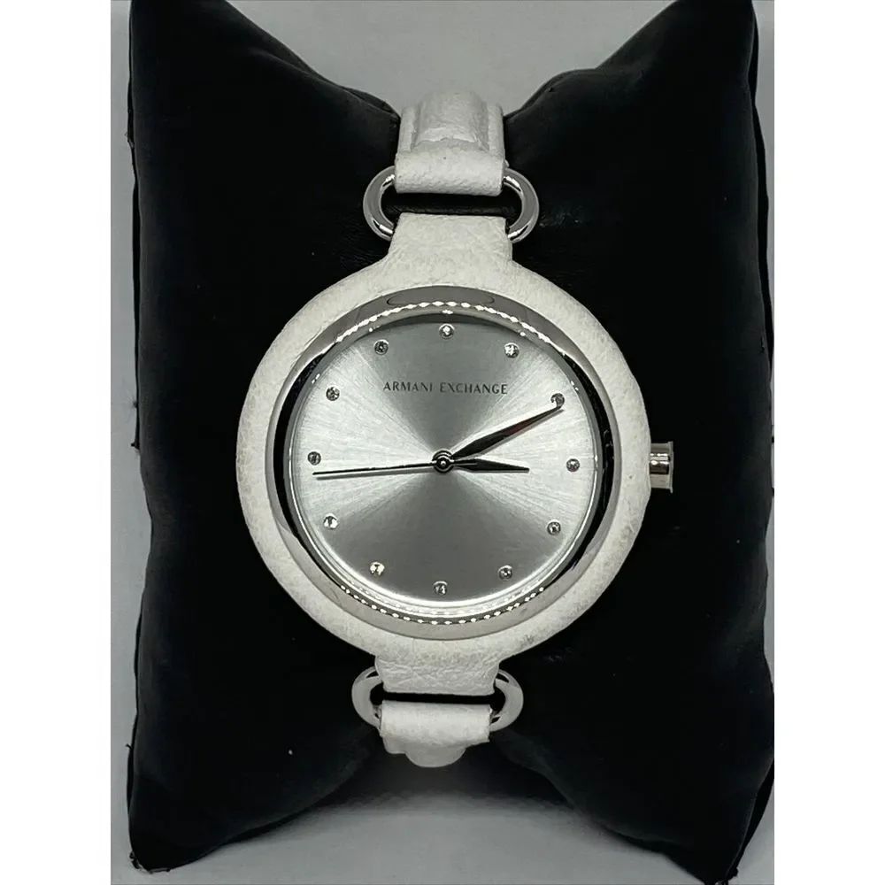 Armani Exchange AX4237 Women's White Leather Analog Dial Quartz Watch JK228
